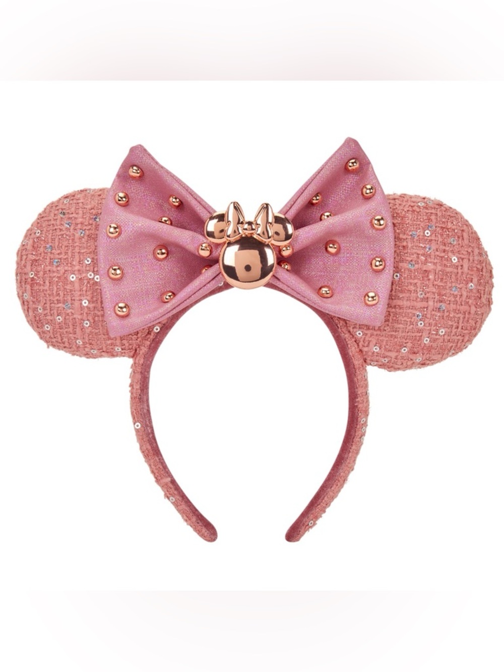 NWT Disney Loungefly Minnie Mouse Exclusive Glitter Tweed Ear Headband RARE